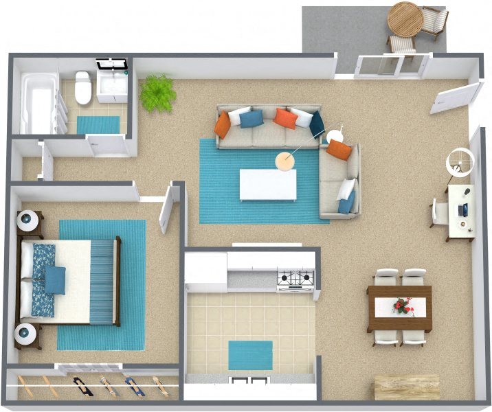 one bedroom floor plan